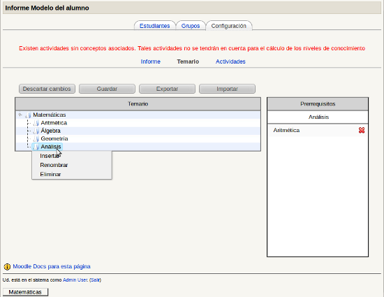 Figura 3. Editor de temario